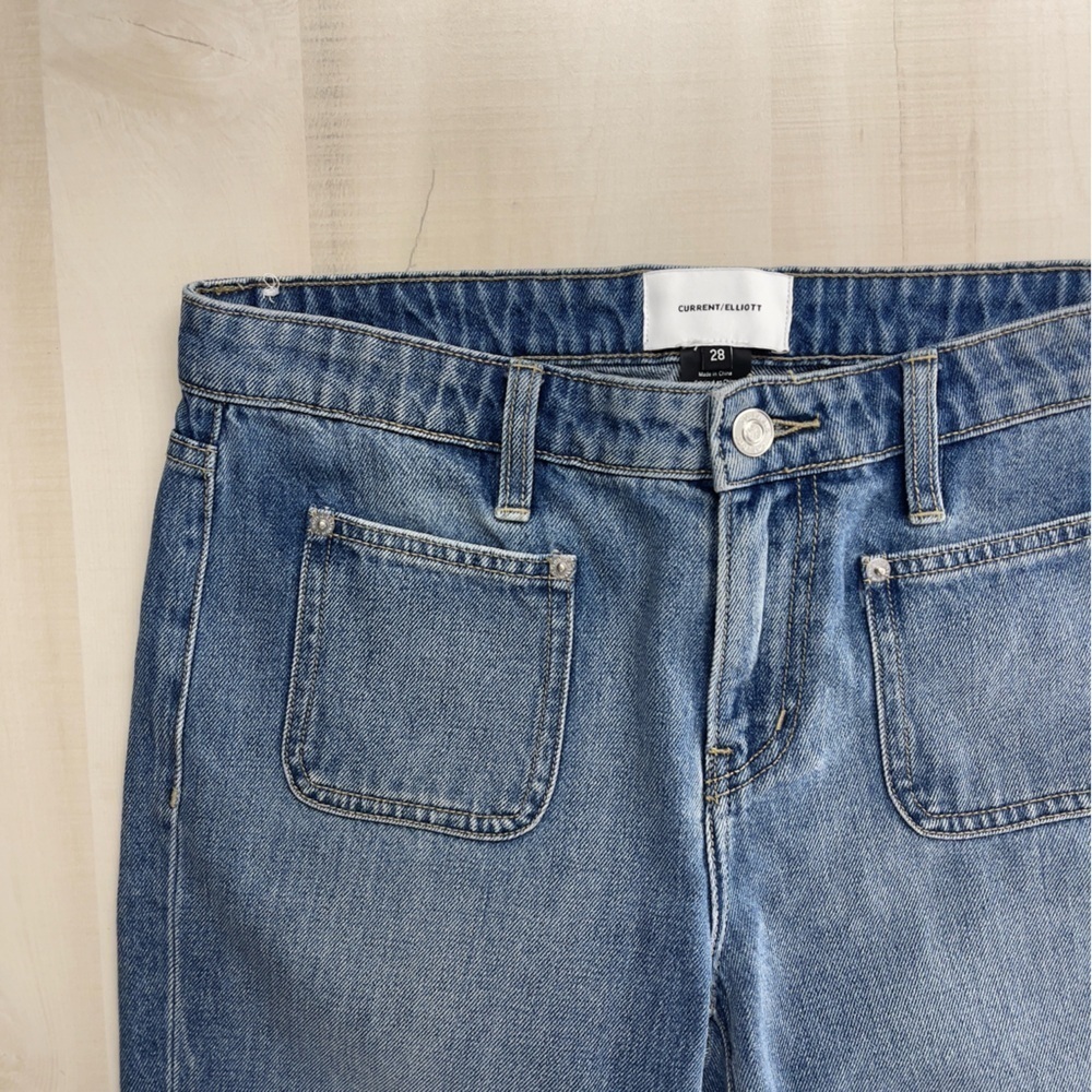 CURRENT/ELLIOT Anthropologie the cropped boot ankle blue jeans denim cotton 28 - Picture 2 of 8